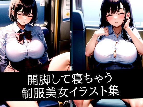 開脚して寝ちゃう制服美女イラスト集  エロ画像516360