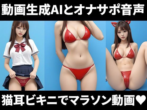猫耳ラバービキニを着た制服アオハル女子を見ながらシコシコオナニーマラソンができる動画  エロ画像629817
