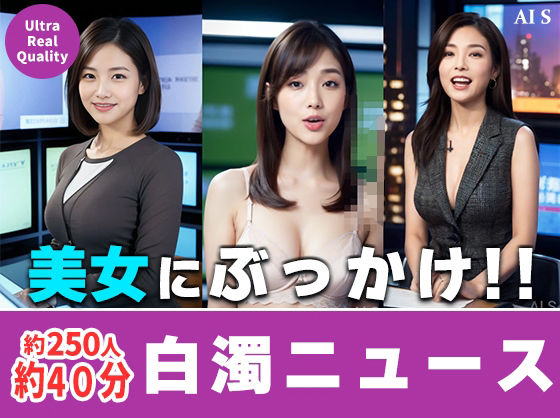 【約40分】『白濁ニュース』 清楚な笑顔に、白濁の雨。-AIで描く究極の美女達-  エロ画像654347