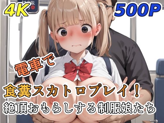 電車で食糞スカトロプレイ！絶頂おもらしする制服娘たち  エロ画像663824