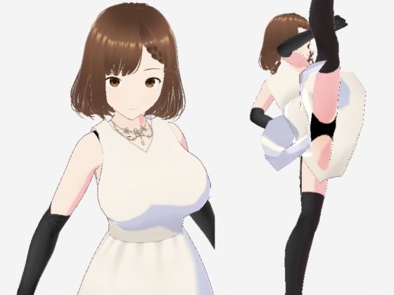 スカートの下にガーターストッキングを着たレディ（セリフなし  3DCGモデル  イラスト集）  エロ画像715375